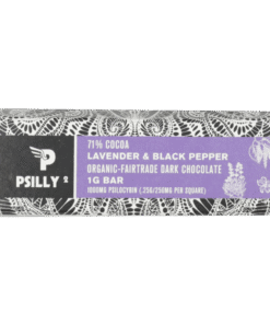 Alternative view of Psilly – Dark Chocolate Bar – Lavender & Black Pepper