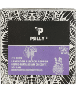 Psilly – Dark Chocolate Bar – Lavender & Black Pepper