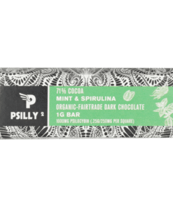 Alternative view of Psilly – Dark Chocolate Bar – Mint & Spirulina