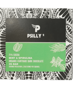 Psilly – Dark Chocolate Bar – Mint & Spirulina