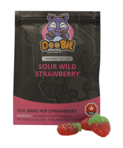 Doobie Snacks – Sour Wild Strawberry Gummies – 500mg THC