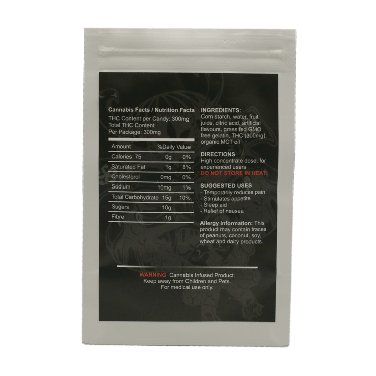 Green Samurai Extreme – Lemon Gummy – 300mg THC - Image 3