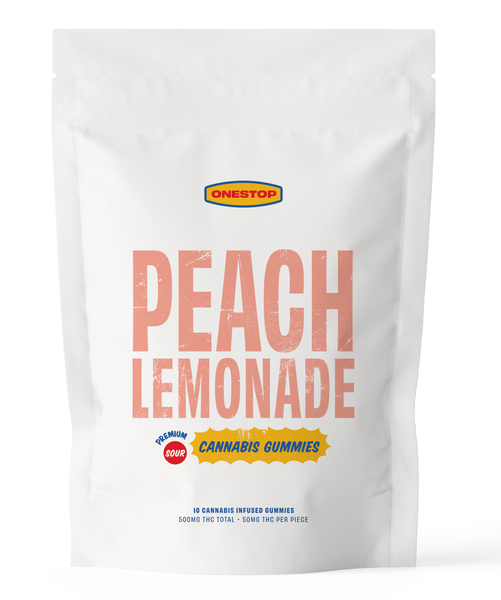 OneStop – Sour Peach Lemonade THC Gummies 500mg