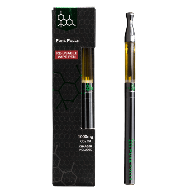 Pure Pulls – CO2 Oil Reusable Vape Pen – Sativa 1ml - Image 2