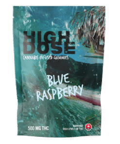 High Dose – cannabis Infused Gummies – Blue Raspberry – 1000mg/1500mg