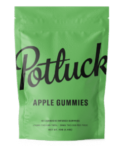 Potluck Extracts – Apple Gummies (1:1) – 100mg THC / 100mg CBD