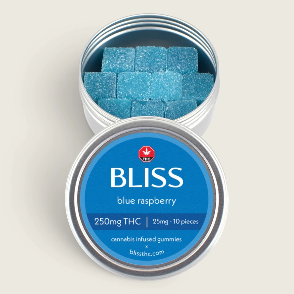 Bliss - Blue Raspberry Gummies (250 mg THC)
