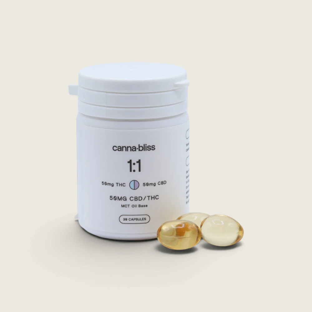Canna-Bliss - 1:1 Capsules (50 mg THC / 50 mg CBD x 30)