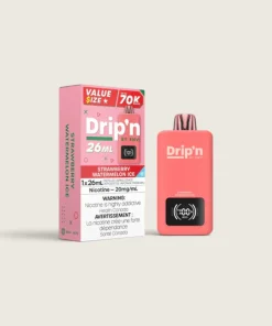 Drip’n - Strawberry Watermelon Ice 26mL 70K Disposable Vape (20 mg/mL nicotine)