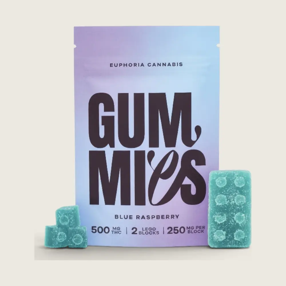 Euphoria Cannabis - Blue Raspberry Gummies (500 mg THC)