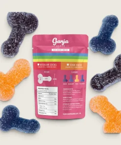 Ganja Edibles - Sour Bag of Cocks Gummies (240 mg THC) - Image 2