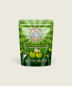 Golden Monkey Extracts - Green Apple Rings Gummies (240 mg THC / 100 mg CBD)