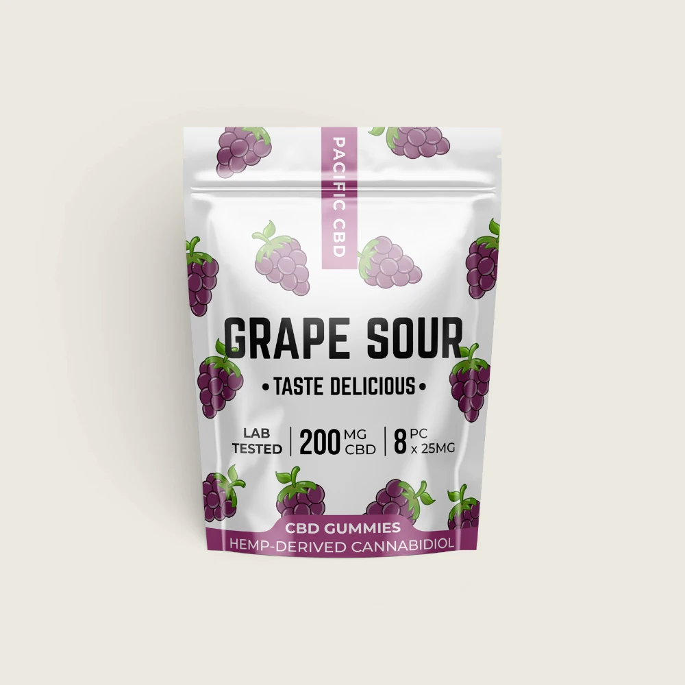 Pacific CBD - Grape Sour Gummies (200 mg CBD)