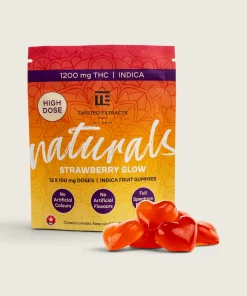 Twisted Extracts - Naturals Strawberry Glow High Dose Gummies (1200 mg THC)