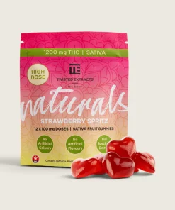 Twisted Extracts - Naturals Strawberry Spritz High Dose Gummies (1200 mg THC)